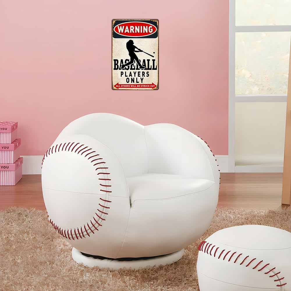 Boy'S Baseball Gifts Baseball Poster Warning Baseball Players Only Sign Boys Room Decorations for Bedroom 8 X 12 Inch