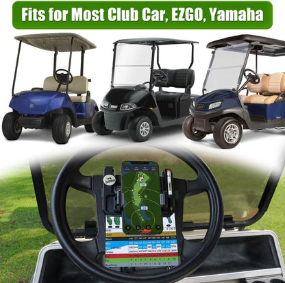 Golf Cart Accessories Steering Wheel Phone Mount for Club Car EZGO Yamaha