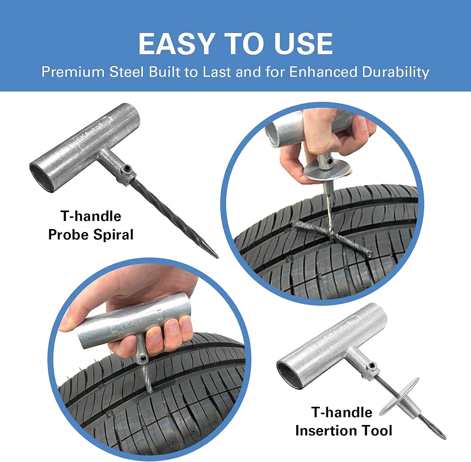 Universal Tire Repair Kit, Heavy Duty Car Emergency Tool Kit for Flat Tire Puncture Repair, 36 Pcs Value Pack, Tire Plug Kit Fit for Autos, Cars, Motorcycles, Trucks, Rvs, Etc.