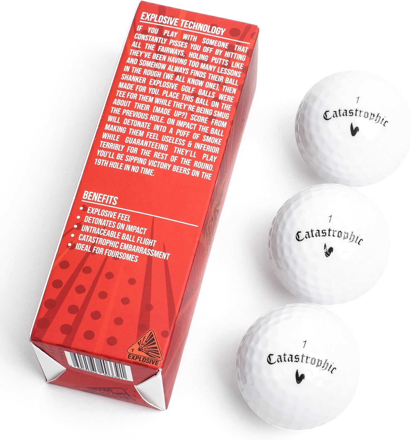 Pranking Golf Balls Funny Joke for Golfers (Sleeve of 3, Novelty)
