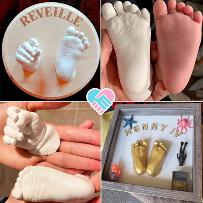 Baby Keepsake Hand Casting Kit - Plaster Hand Molding Casting Kit for Infant Hand & Foot Molding - Baby Casting Kit for First Birthday, Christmas & Newborn Gifts - (Clear Sealant - Gloss)