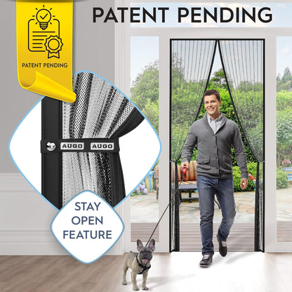 Magnetic Screen Door - Self Sealing, Heavy Duty, Hands Free Mesh Partition Keeps Bugs Out - Pet and Kid Friendly - 38 Inch X 83 Inch
