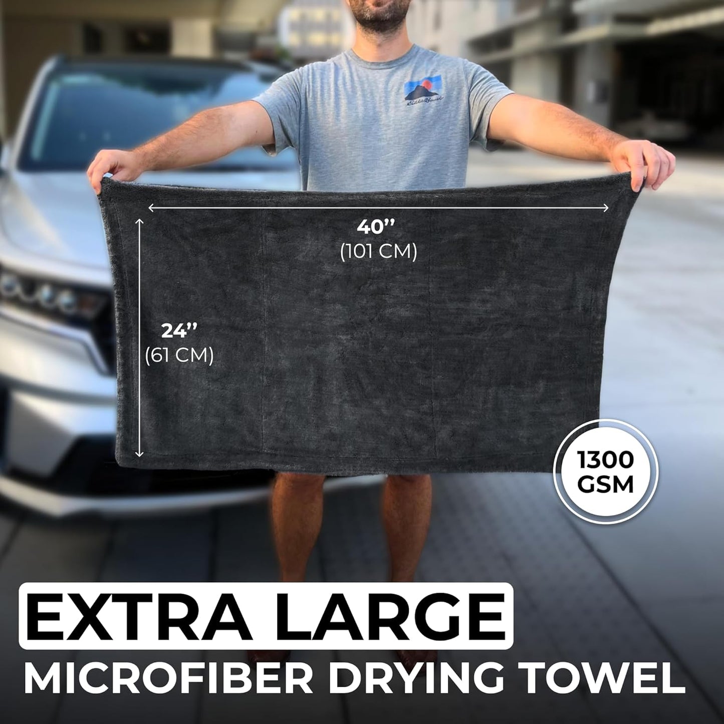 Car Drying Towel Extra Large, 1300GSM Microfiber, Super Absorbent Towel - Auto Drying Towel for Cars Trucks SUV