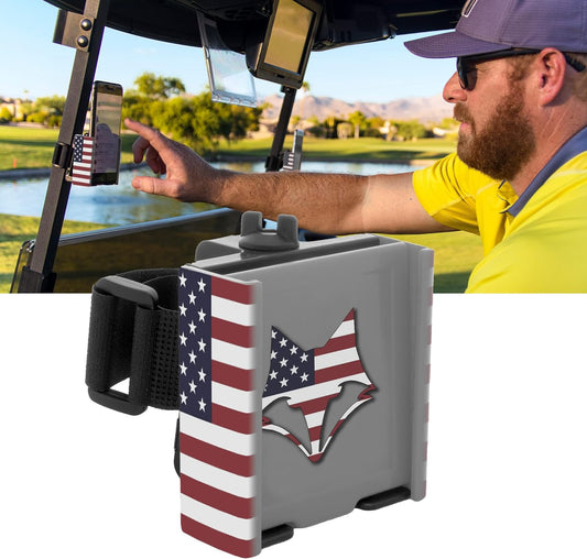 Patriotic American Flag Golf Cart - Phone Caddy