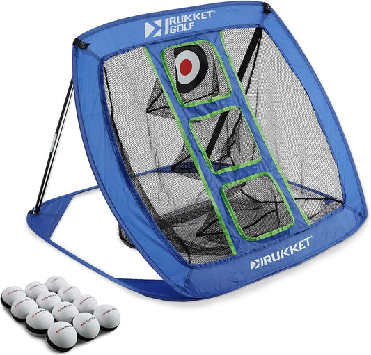 Pop up Golf Chipping Net | Choose Standard or Light-Up | Outdoor/Indoor Golfing Target Accessories and Backyard Practice Swing Game | Includes Foam Practice Balls