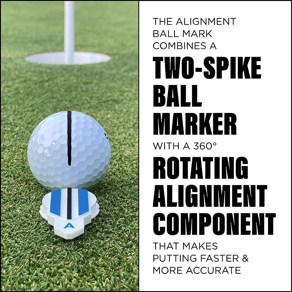 Golf Marker - Golf Accessories for Putting Aid – Golf Ball Alignment Marking Tool for Faster and More Accurate Golf Putting - Golf Ball Marker with 360° Rotation