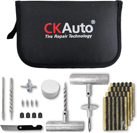 Universal Tire Repair Kit, Heavy Duty Car Emergency Tool Kit for Flat Tire Puncture Repair, 36 Pcs Value Pack, Tire Plug Kit Fit for Autos, Cars, Motorcycles, Trucks, Rvs, Etc.